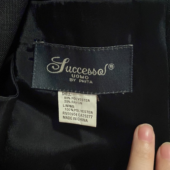 Dark Gray Suit Set with Blazer Vest and Bottom - Picture 3 of 6